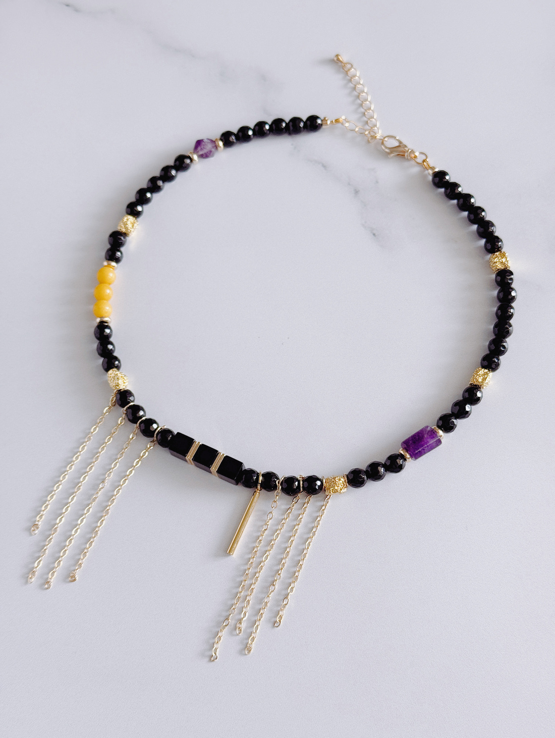 Чокер из черного агата «Нефертити» - фотография товара