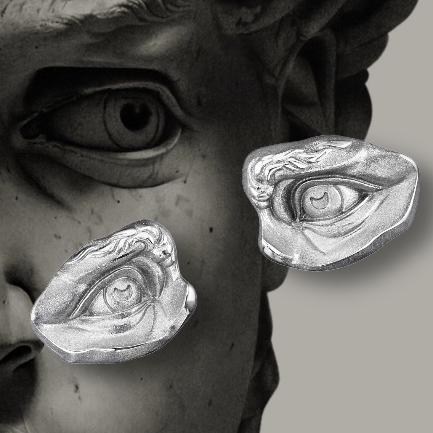 Серьги пусеты серебряные GYPSUM - фотография товара