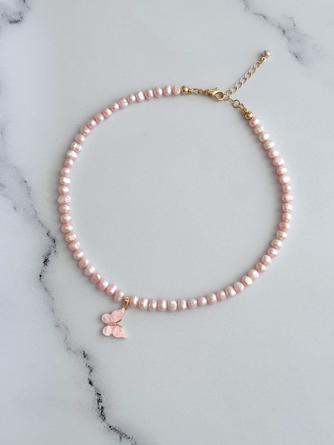 Колье из натурального речного жемчуга «Рассвет» - фотография товара